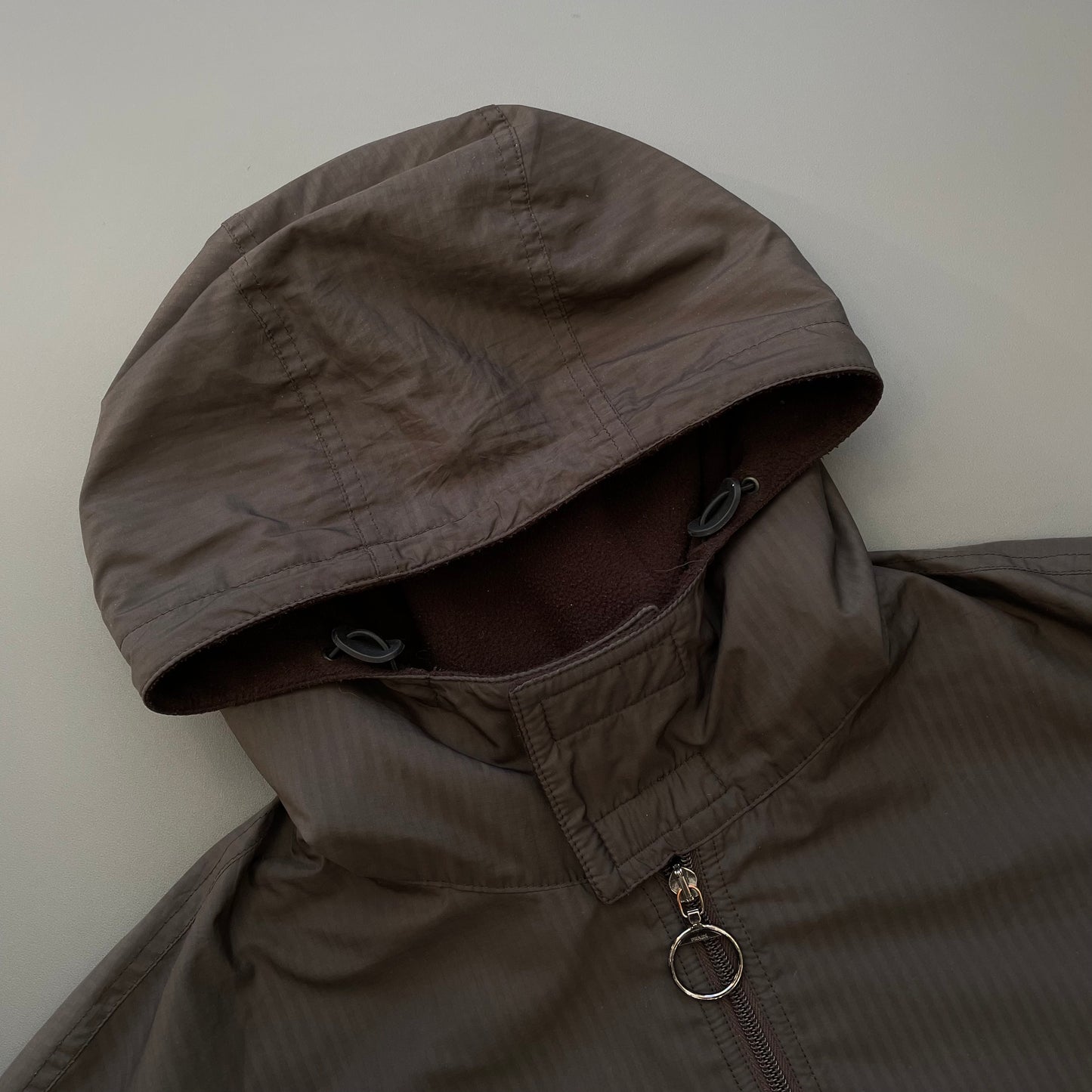 Prada Sport Brown 00s Hooded Nylon Jacket
