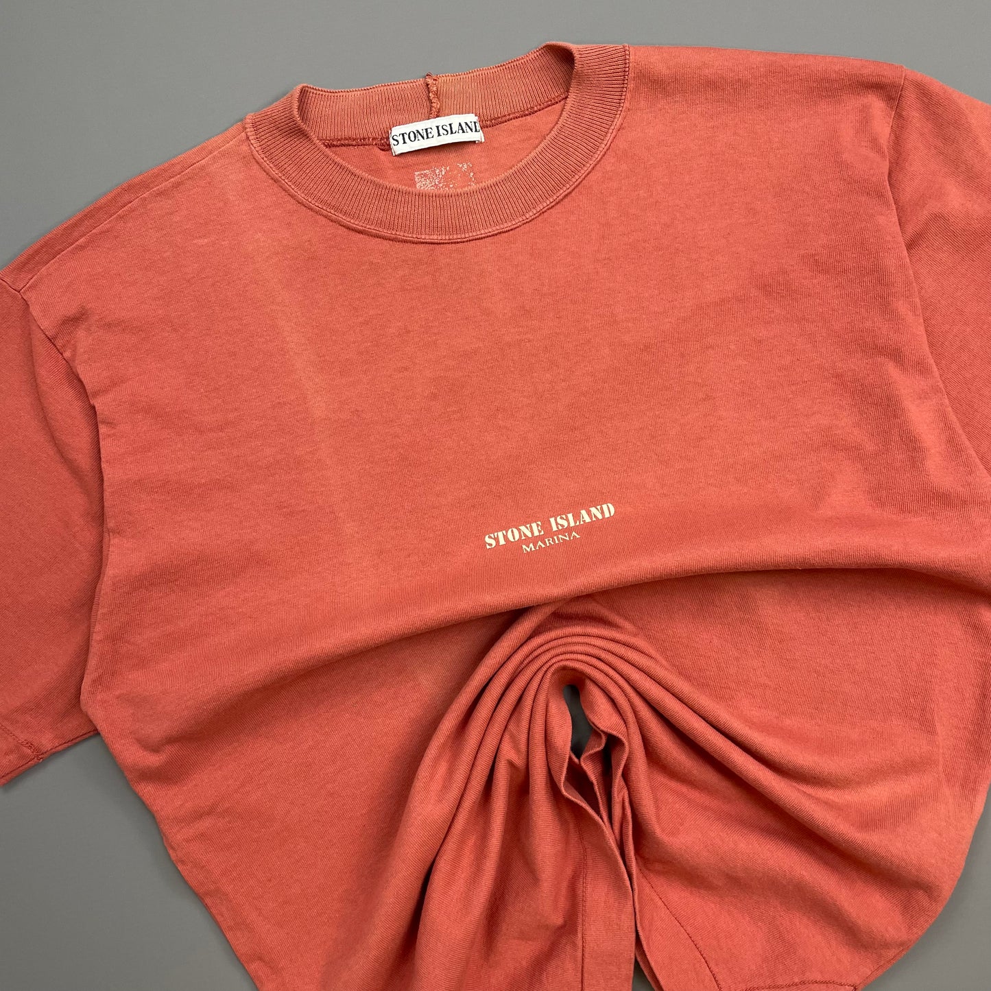Stone Island Peach 1980s Marina Spellout T-Shirt