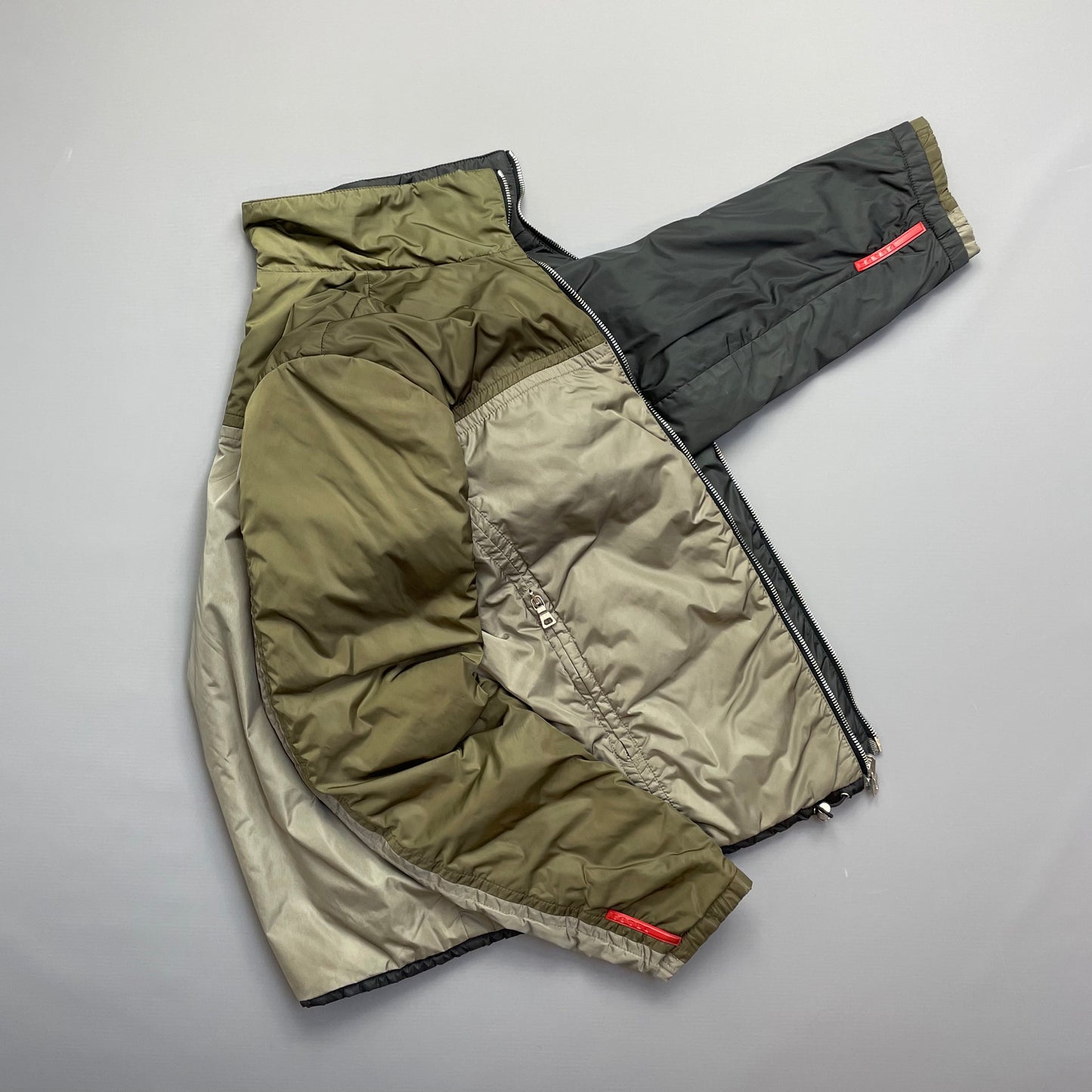 Prada Sport Green/Grey Reversible Padded Nylon Jacket