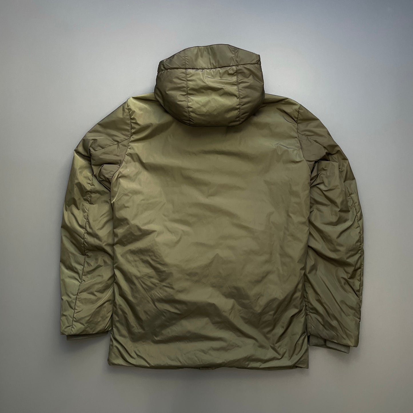 Prada Sport Khaki Green 00s Nylon Padded Hooded Parka Ski Jacket