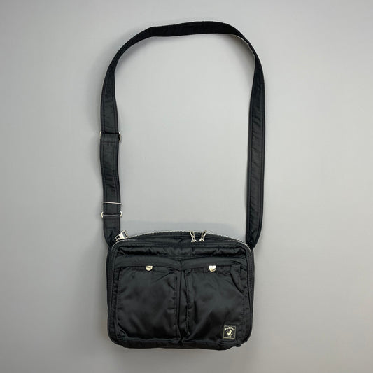 Porter International Black Nylon Crossbody Shoulder Bag