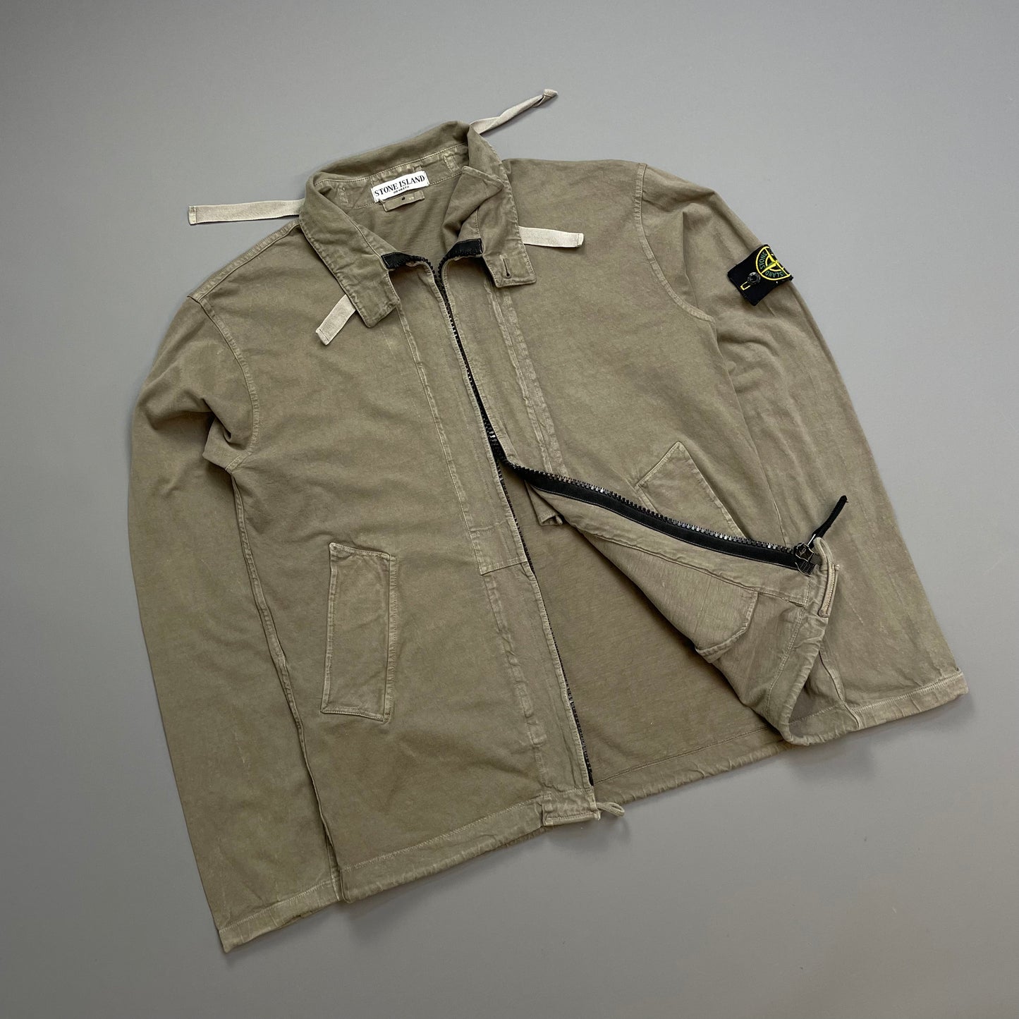 Stone Island Light Brown SS07 Cotton Toggle Collar Jacket