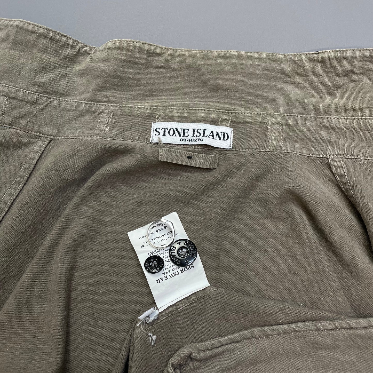 Stone Island Light Brown SS07 Cotton Toggle Collar Jacket