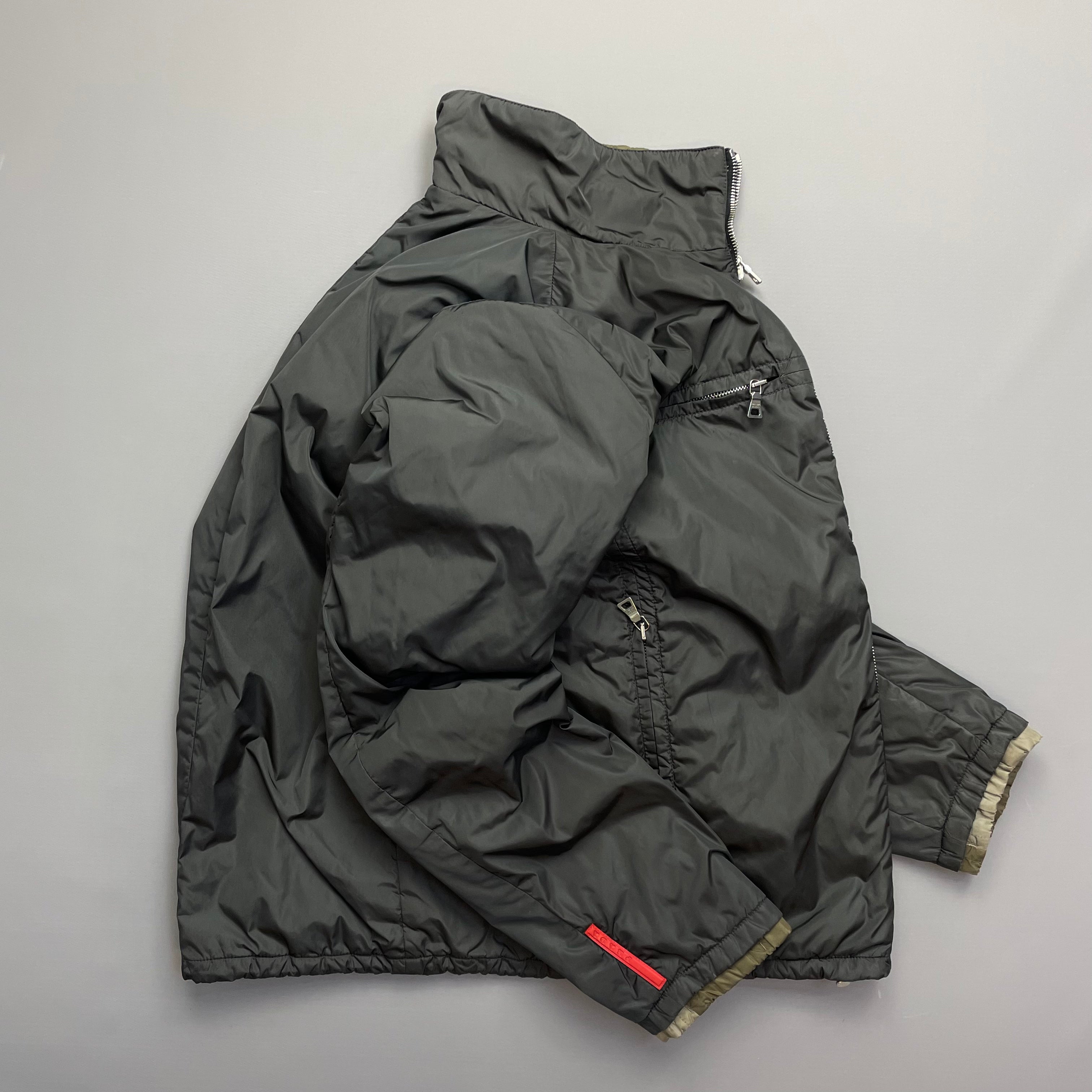Prada Sport Green/Grey Reversible Padded Nylon Jacket – ajpg_shop