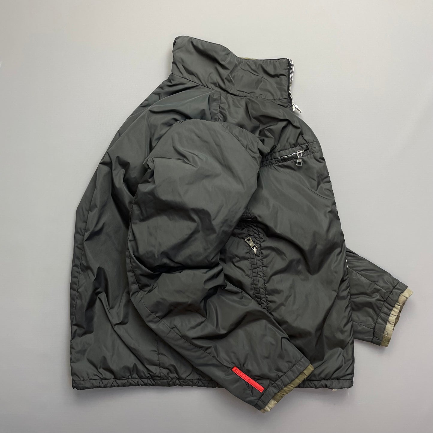 Prada Sport Green/Grey Reversible Padded Nylon Jacket