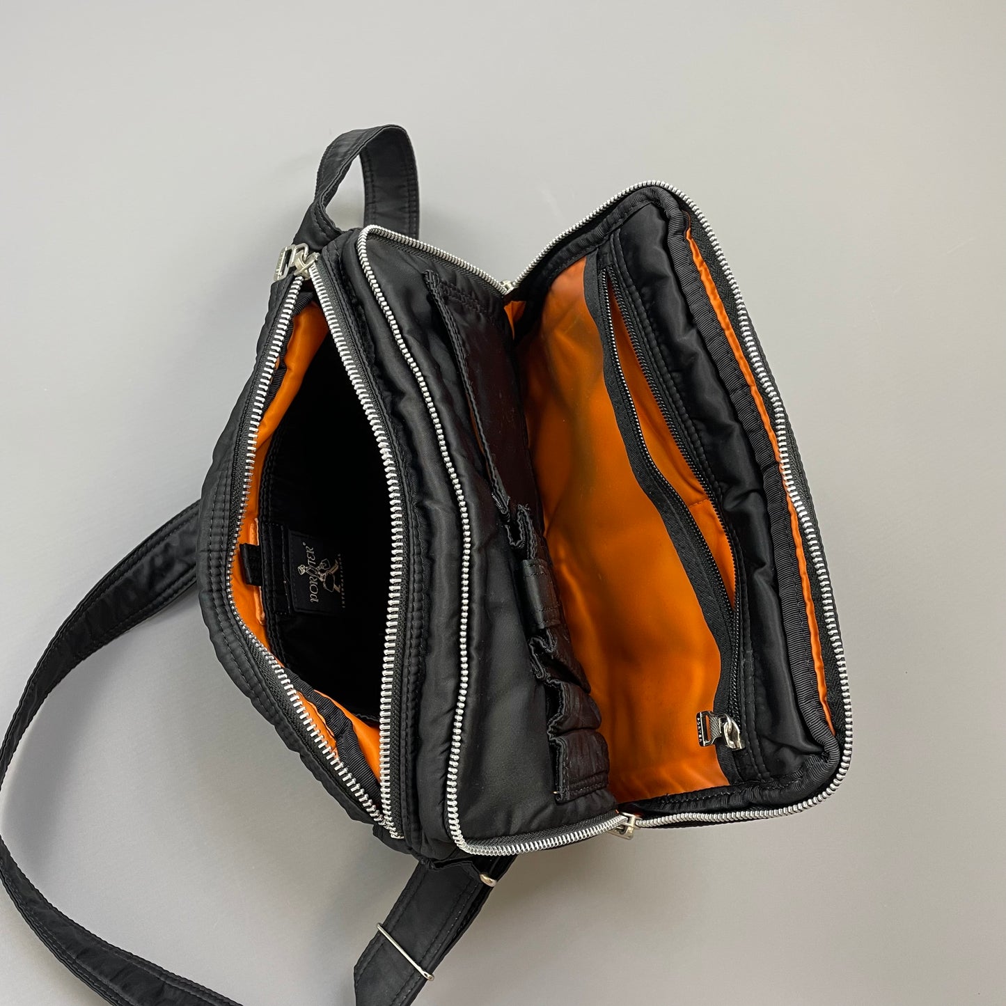 Porter International Black Nylon Crossbody Shoulder Bag