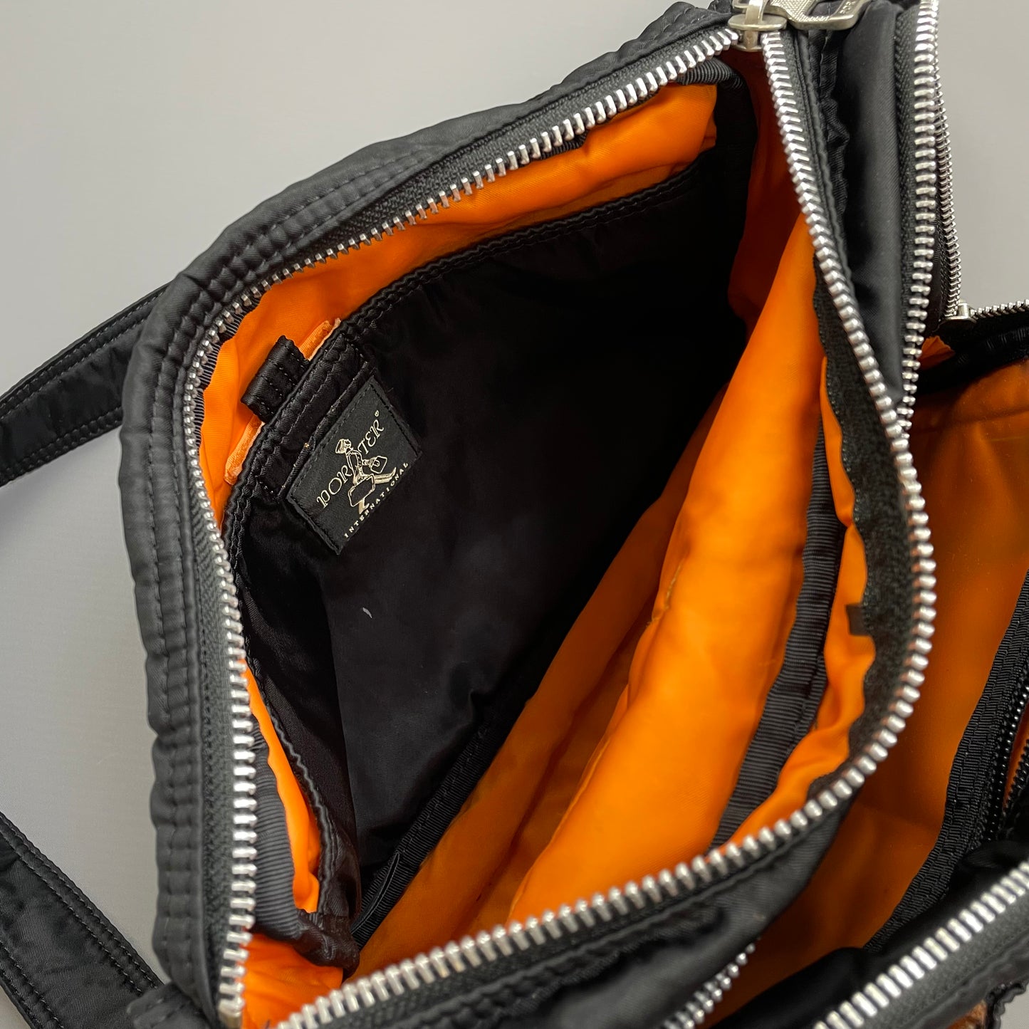Porter International Black Nylon Crossbody Shoulder Bag
