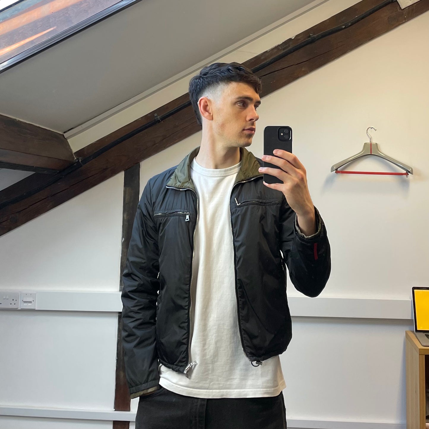 Prada Sport Green/Grey Reversible Padded Nylon Jacket