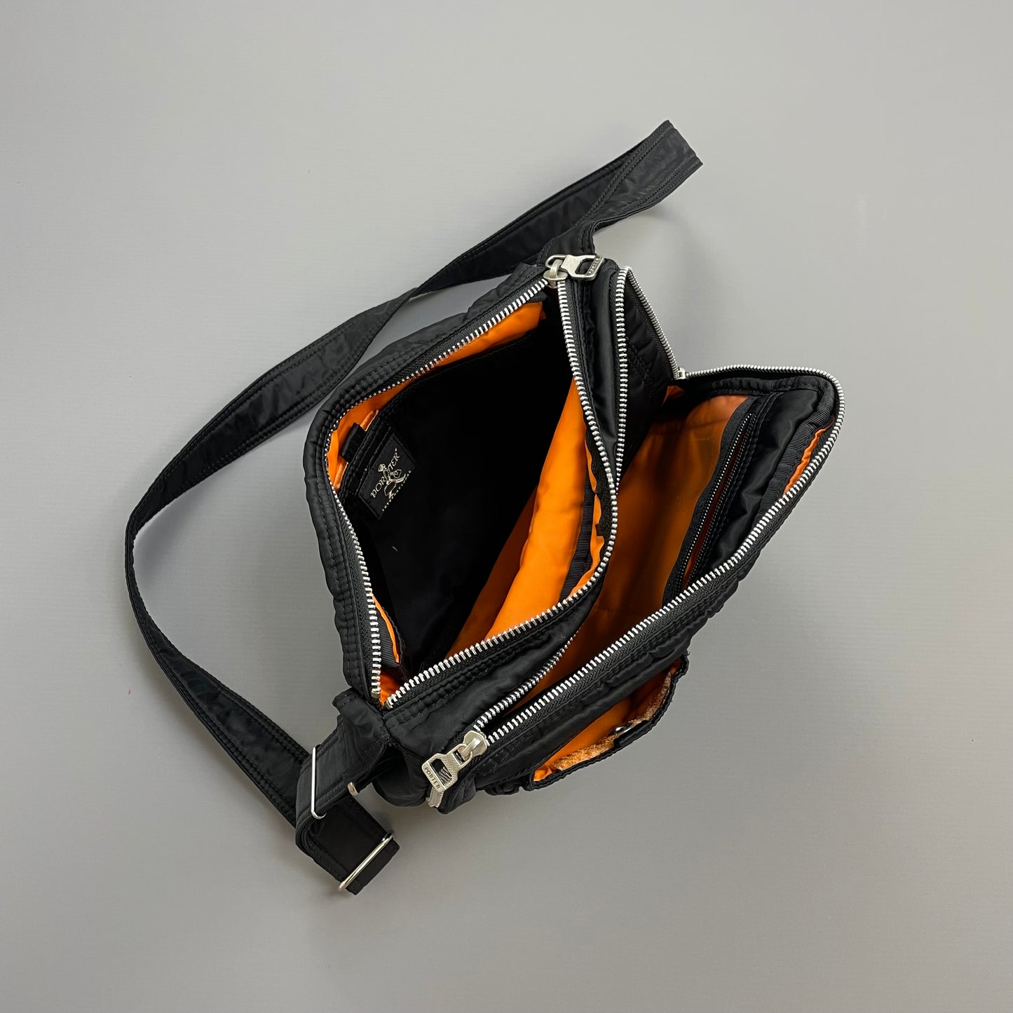 Porter International Black Nylon Crossbody Shoulder Bag