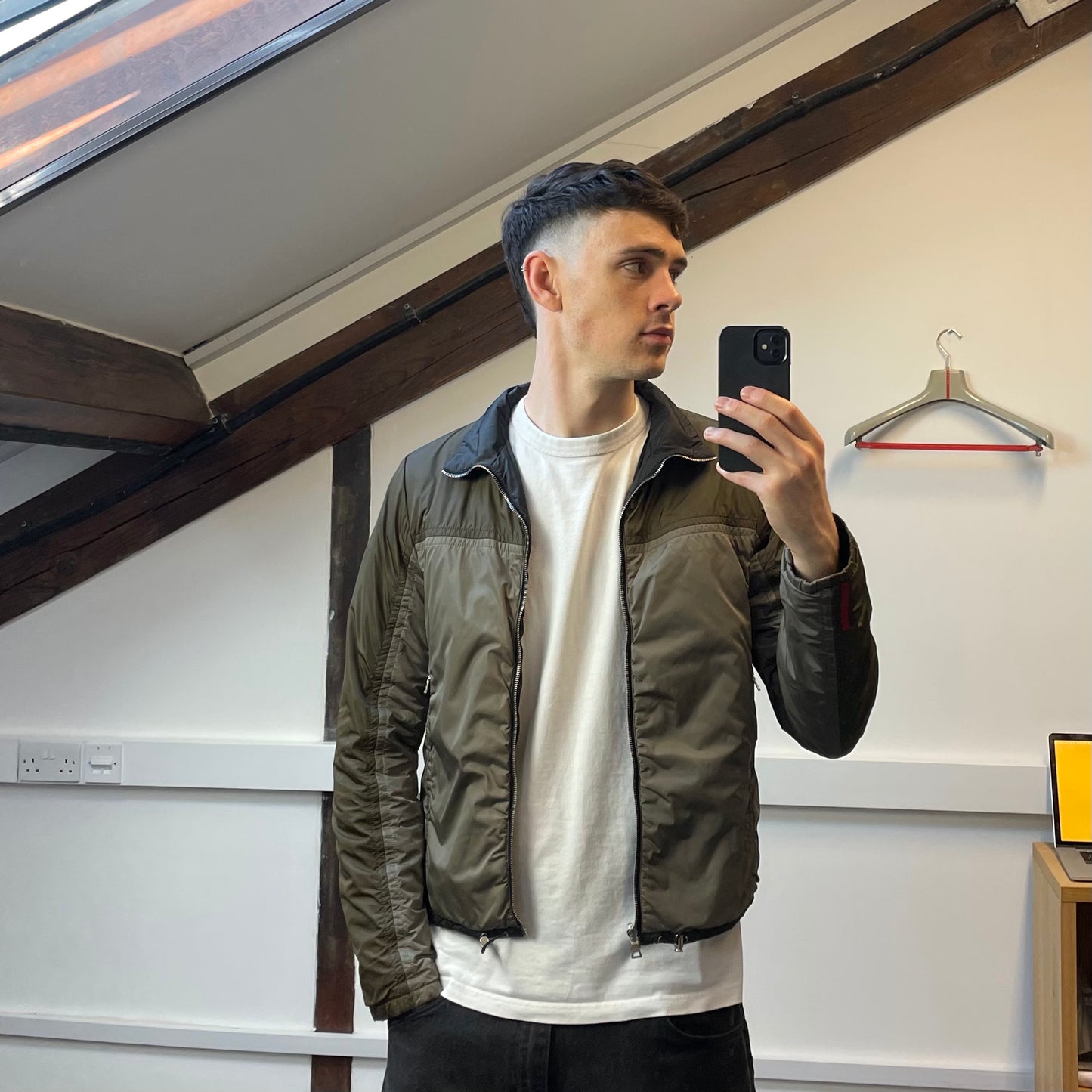 Prada Sport Green/Grey Reversible Padded Nylon Jacket