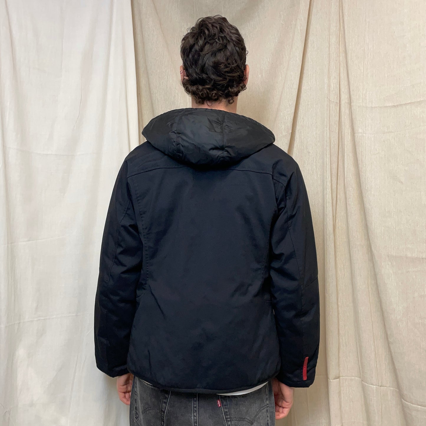 Prada Sport Black 00s Technical Nylon Fleece-Lined Ski Jacket