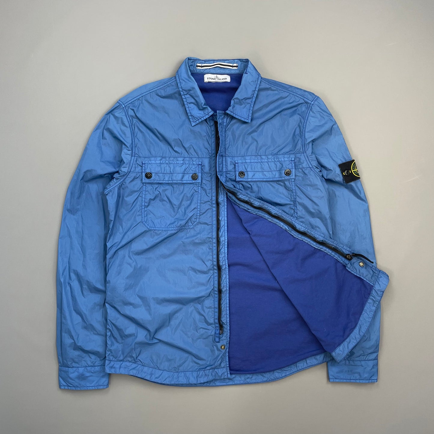 Stone Island Blue SS13 Cotton-Lined Nylon Overshirt Jacket