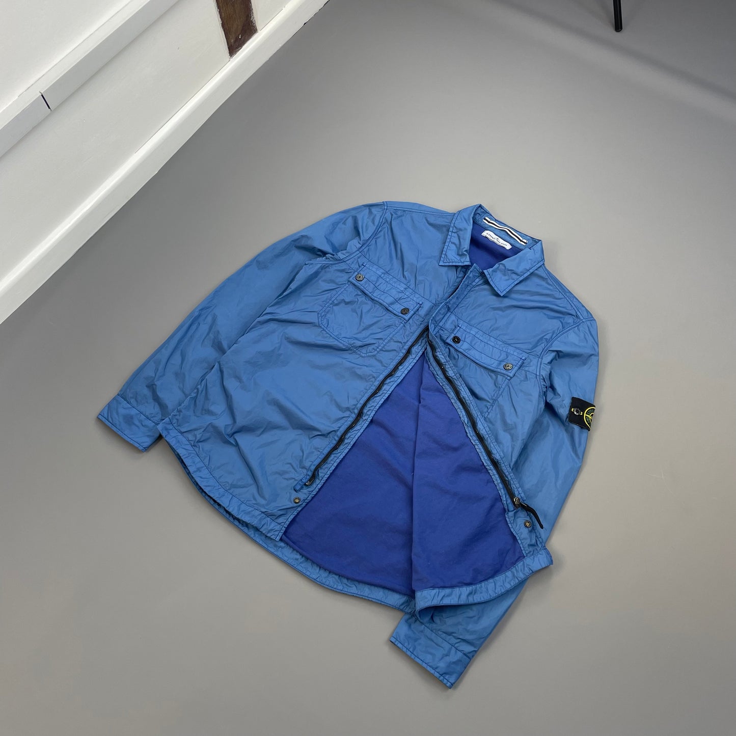Stone Island Blue SS13 Cotton-Lined Nylon Overshirt Jacket