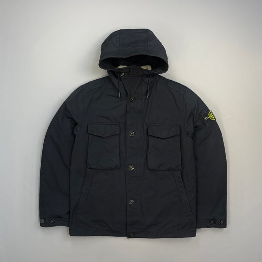 Stone Island Navy AW19 Sheepskin Liner David-TC Down Parka Jacket