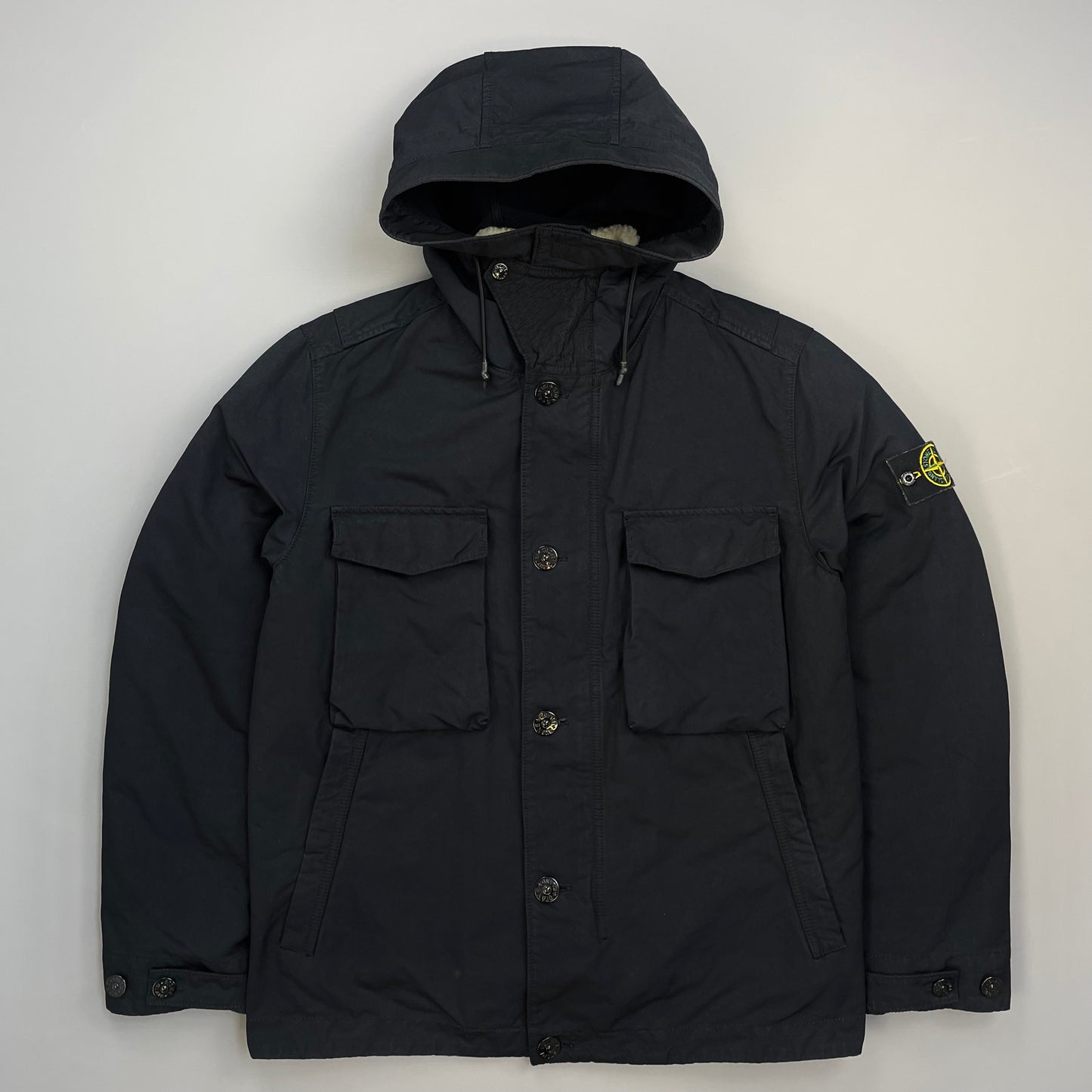 Stone Island Navy AW19 Sheepskin Liner David-TC Down Parka Jacket