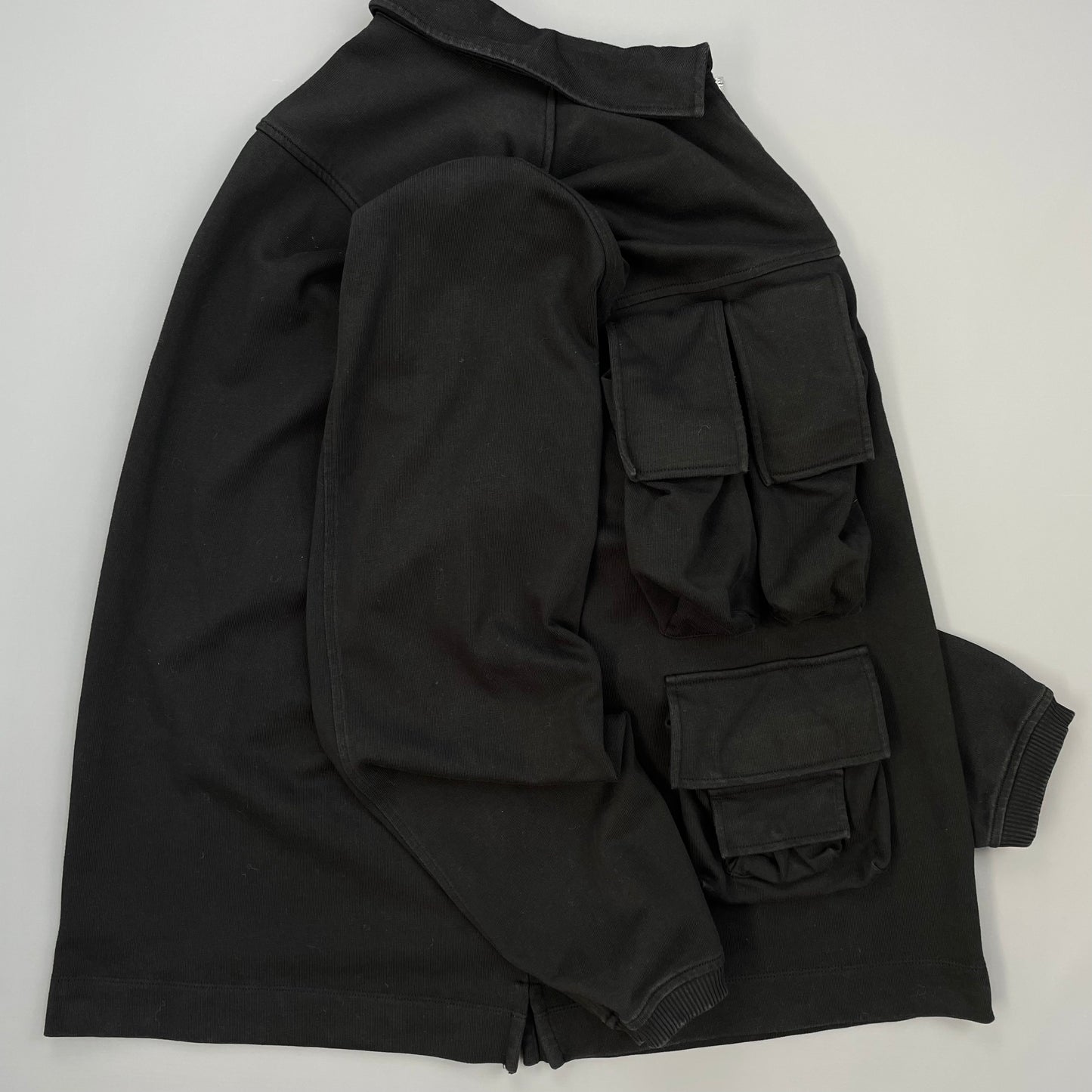 Dries Van Noten Black Multi-Pocket Half-Zip Smock Jacket