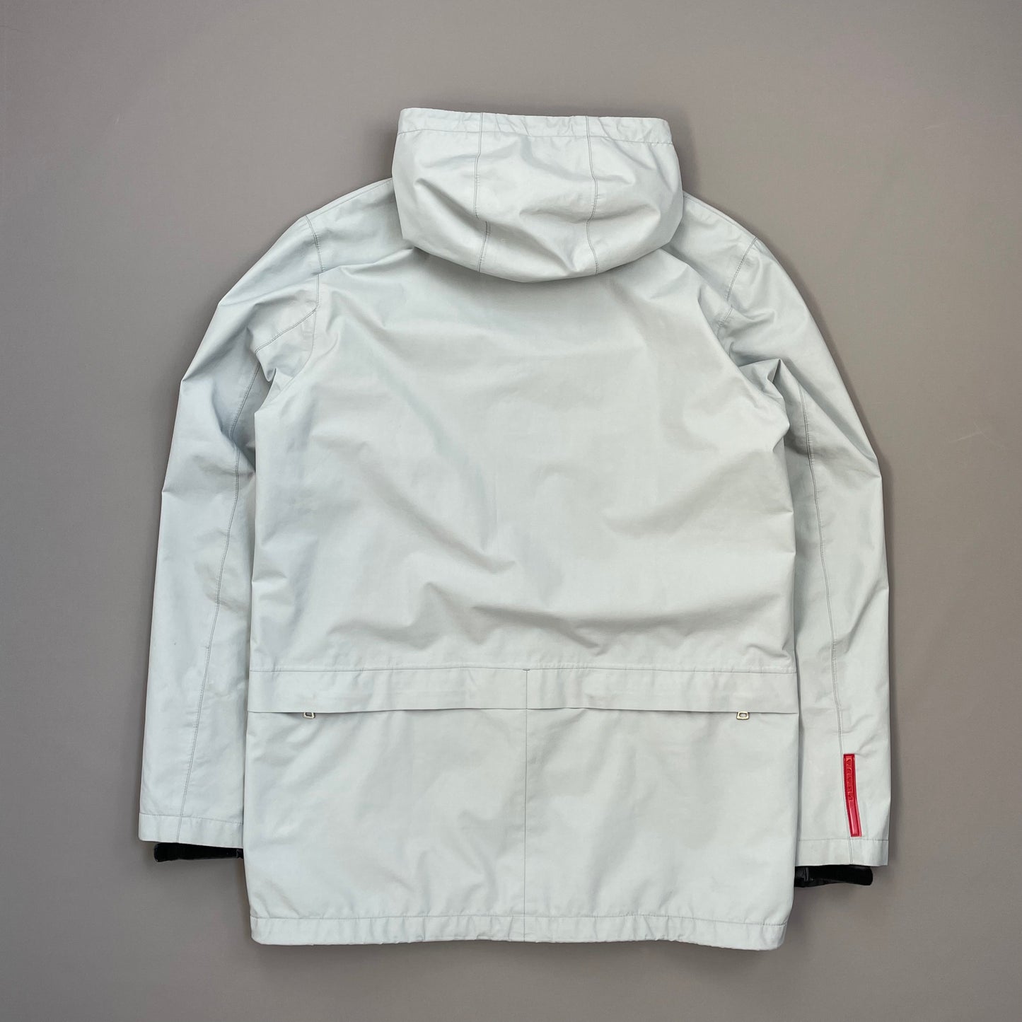 Prada Sport Light Blue Technical Multi-Pocket Goretex Hooded Parka Jacket