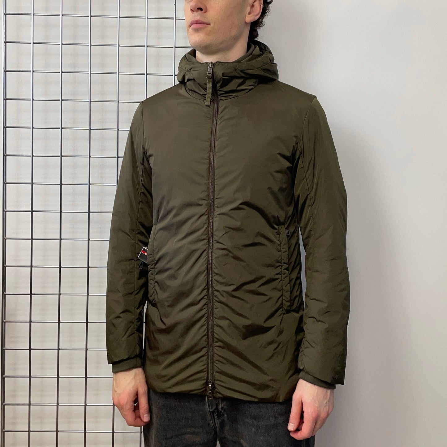 Prada Sport Khaki Green 00s Nylon Padded Hooded Parka Ski Jacket