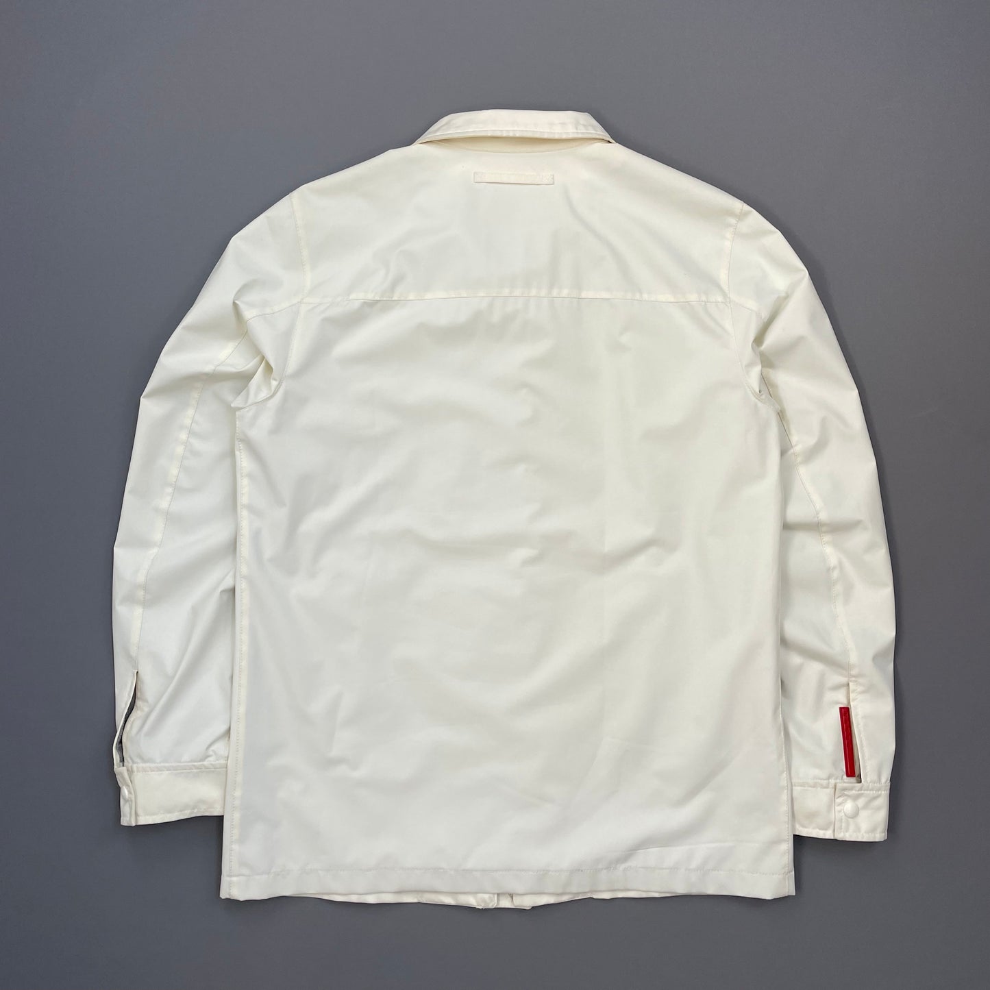 Prada Sport White 2006 Zip-Through Windbreaker Mac Jacket