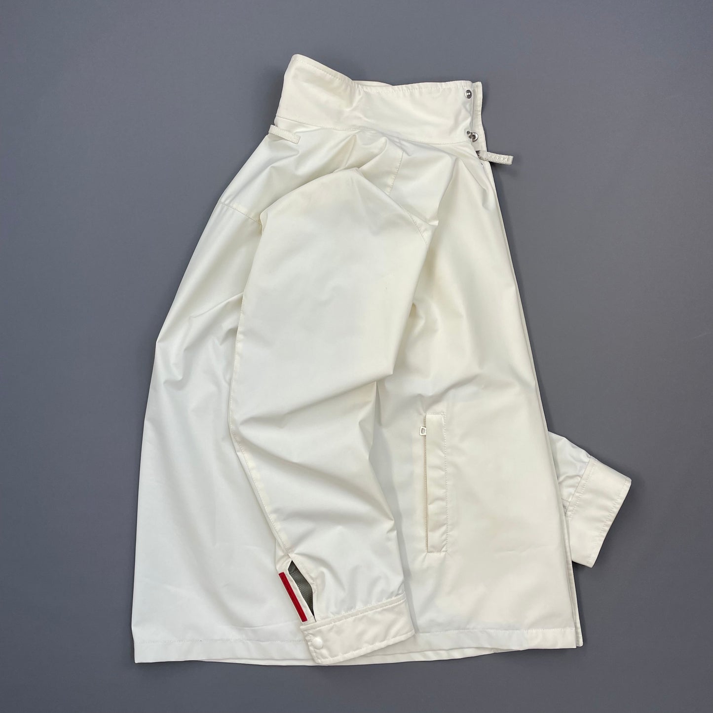 Prada Sport White 2006 Zip-Through Windbreaker Mac Jacket