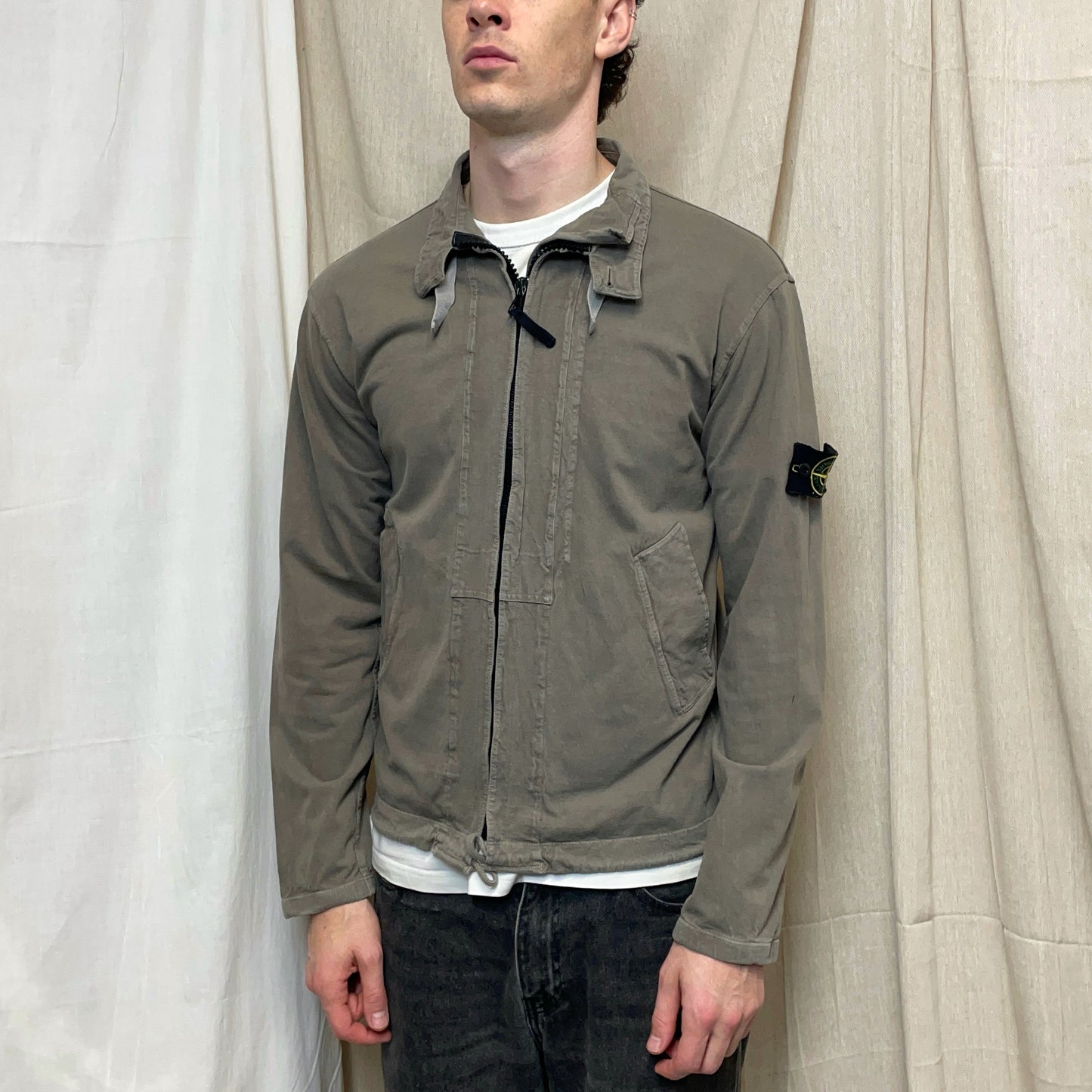 Stone Island Light Brown SS07 Cotton Toggle Collar Jacket
