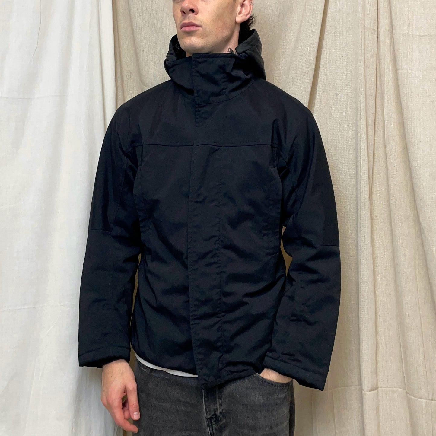 Prada Sport Black 00s Technical Nylon Fleece-Lined Ski Jacket