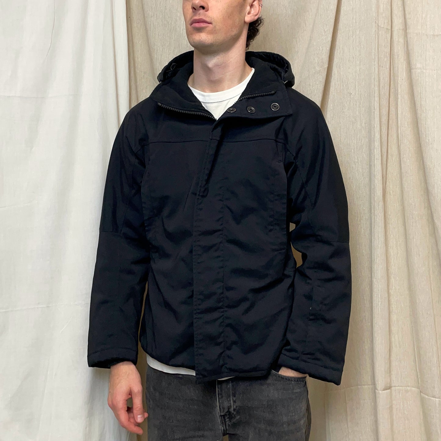 Prada Sport Black 00s Technical Nylon Fleece-Lined Ski Jacket