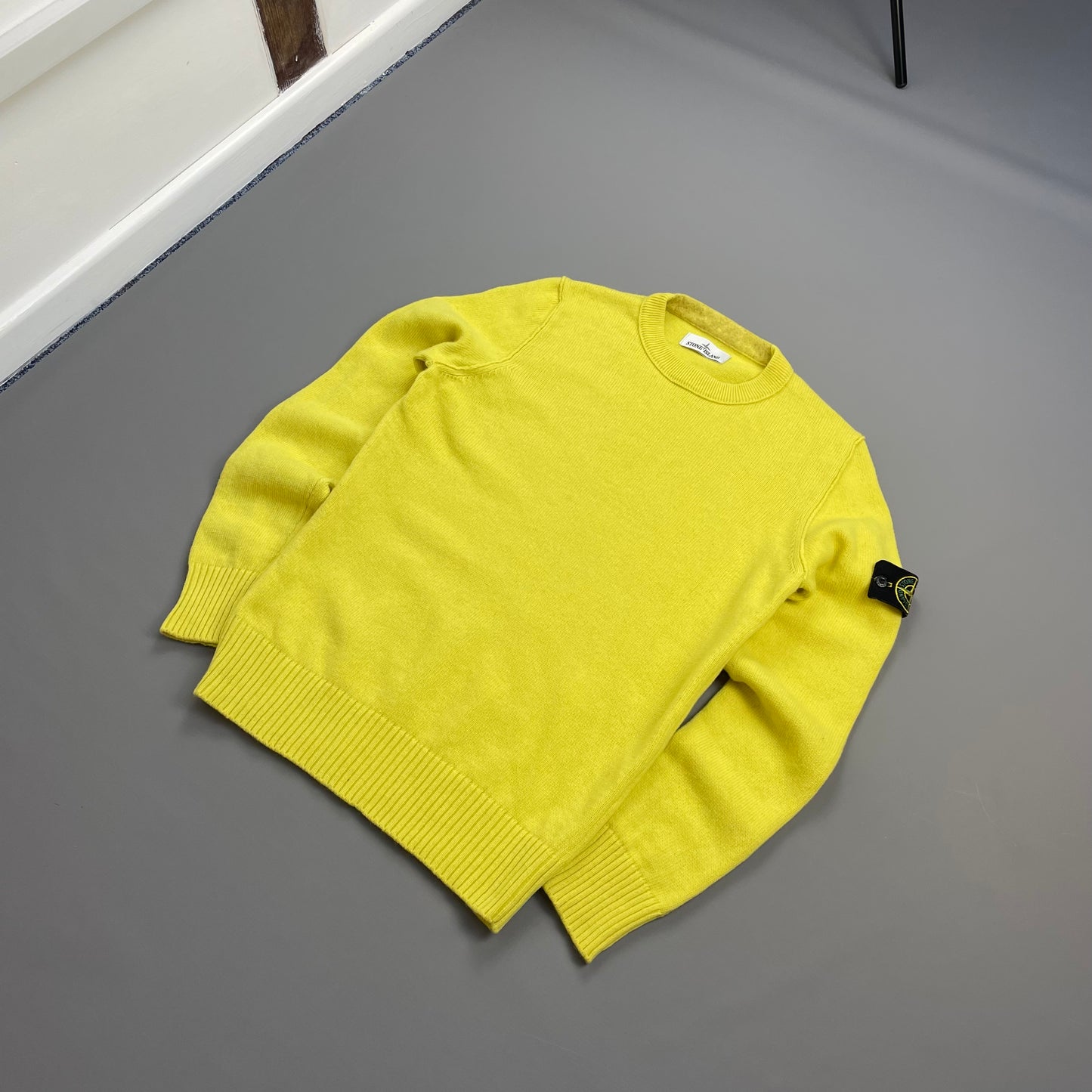 Stone Island Yellow AW14 Wool Knit Crewneck Jumper
