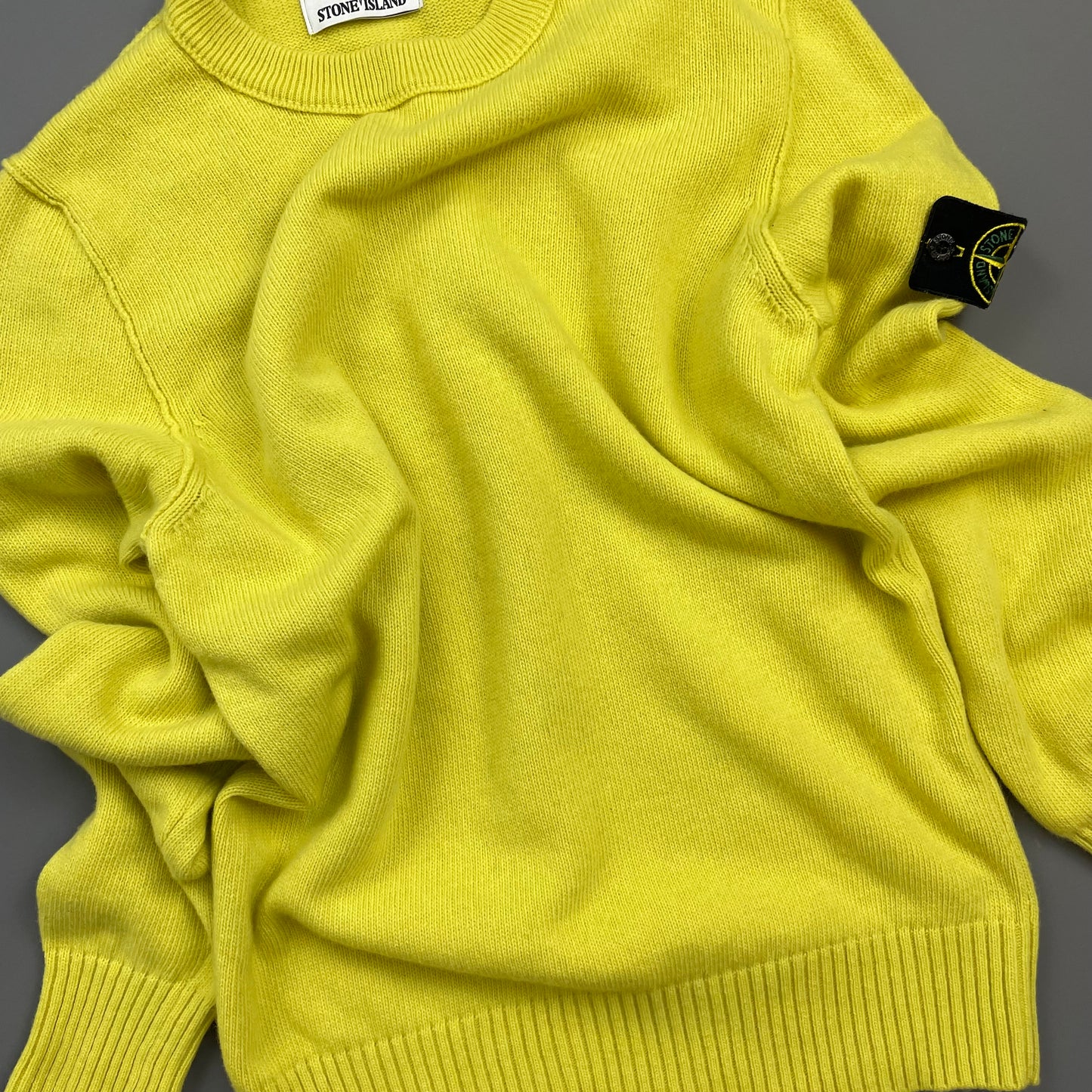 Stone Island Yellow AW14 Wool Knit Crewneck Jumper