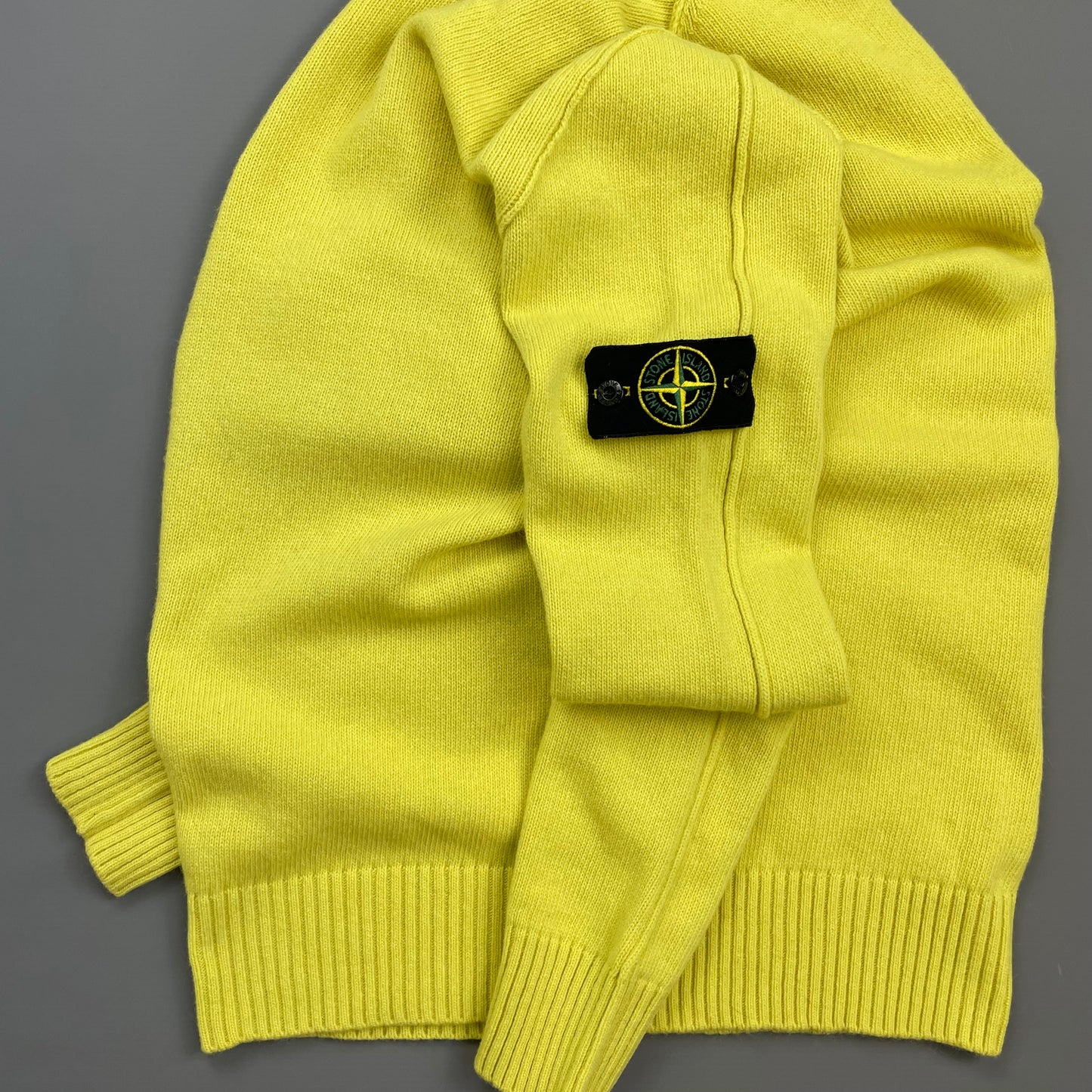 Stone Island Yellow AW14 Wool Knit Crewneck Jumper