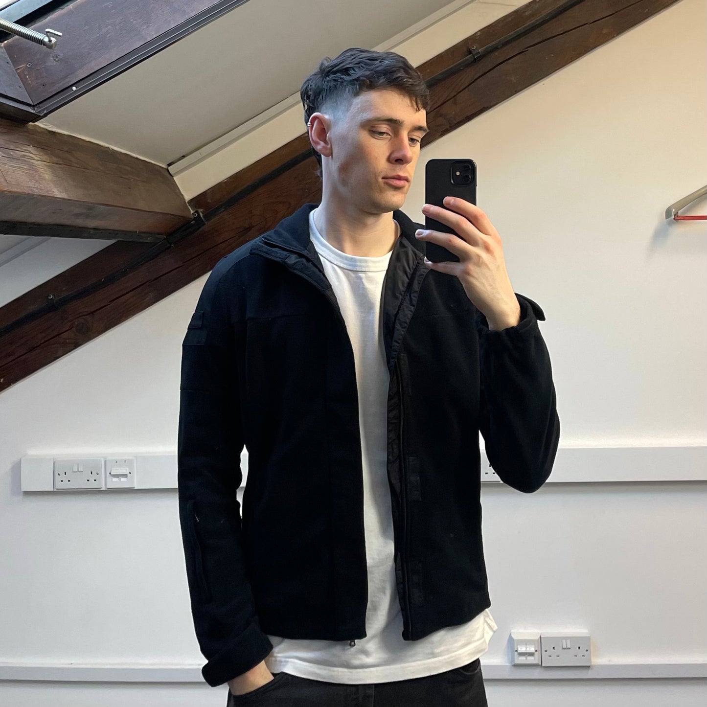 Prada Sport Black 2011 Panelled Technical Zip-Through Fleece Jacket