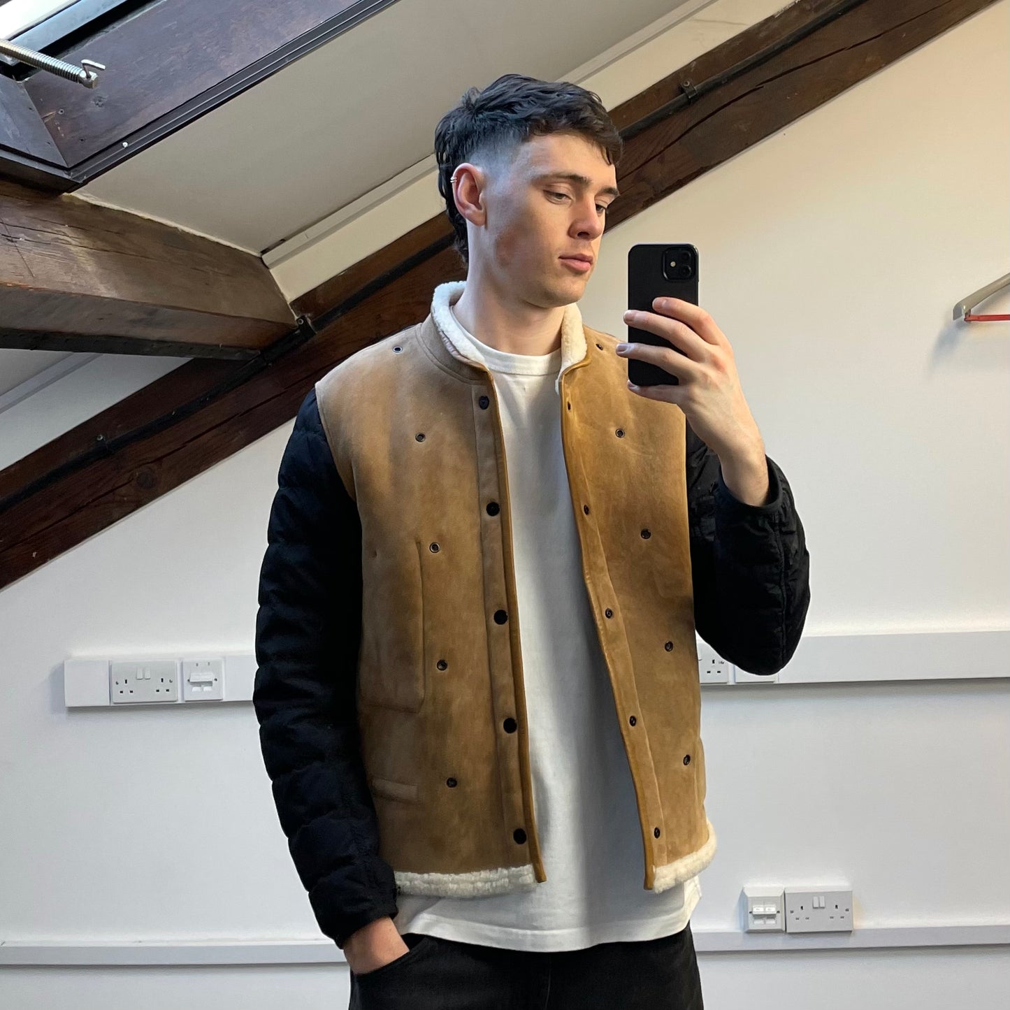 Stone Island Navy AW19 Sheepskin Liner David-TC Down Parka Jacket