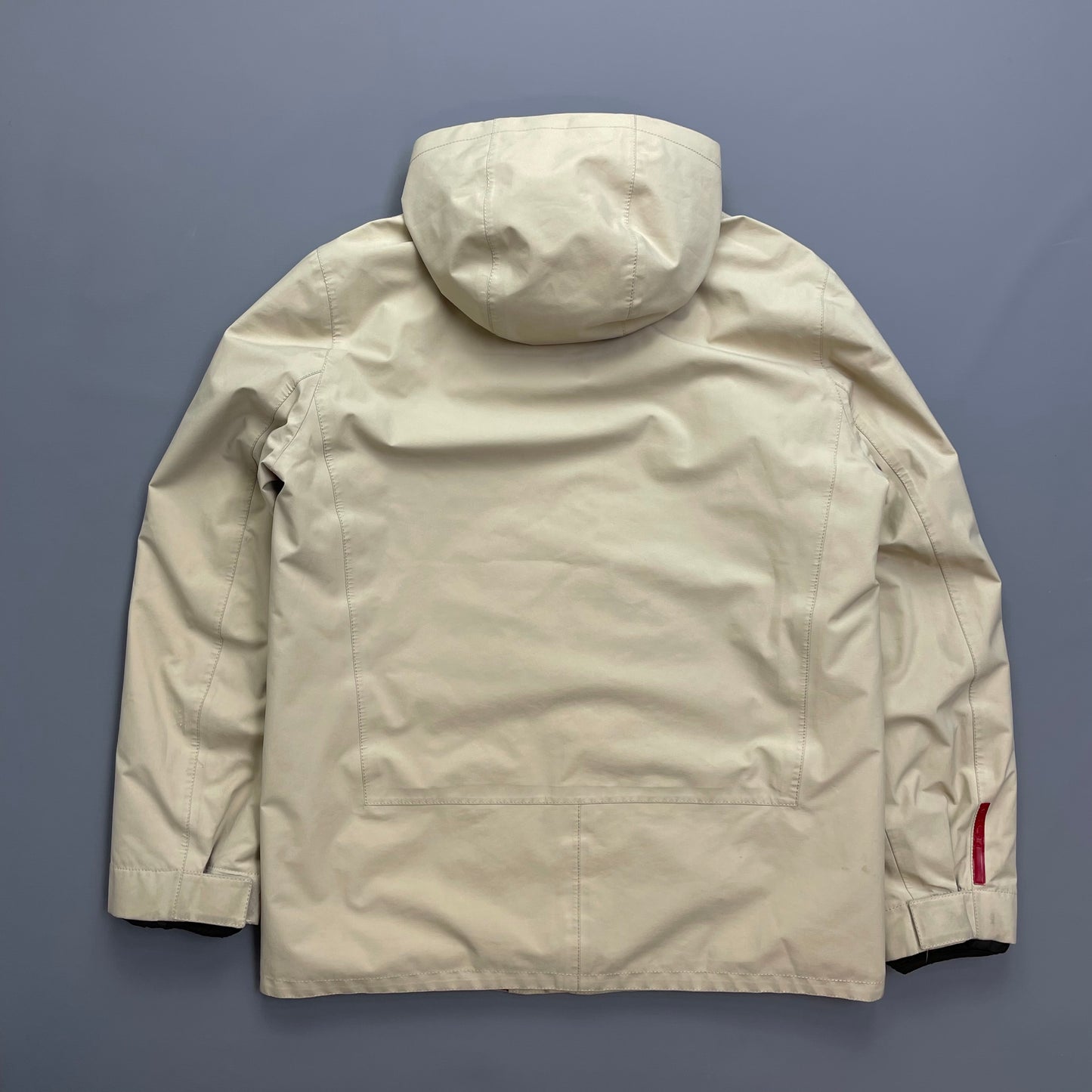 Prada Sport Cream & Brown 3-in-1 Waterproof Hooded Mac Liner Jacket