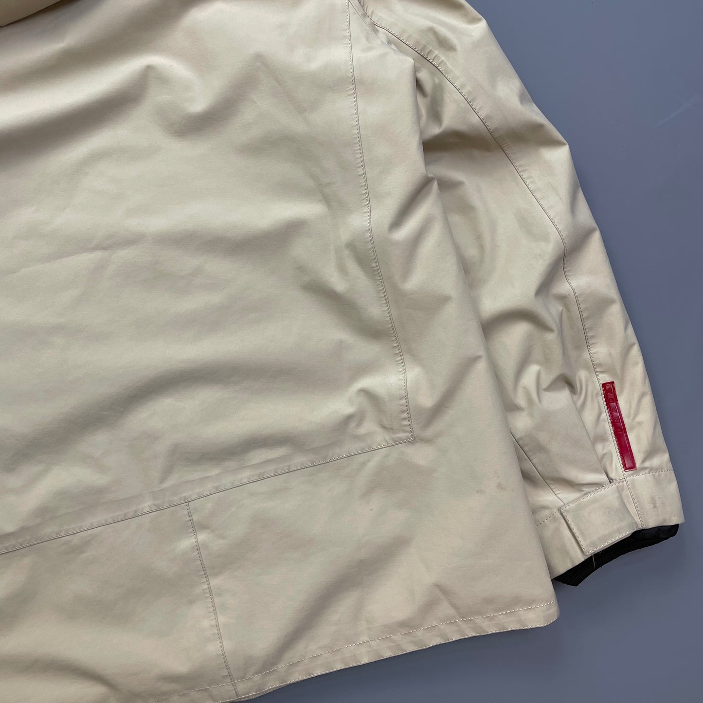 Prada Sport Cream & Brown 3-in-1 Waterproof Hooded Mac Liner Jacket