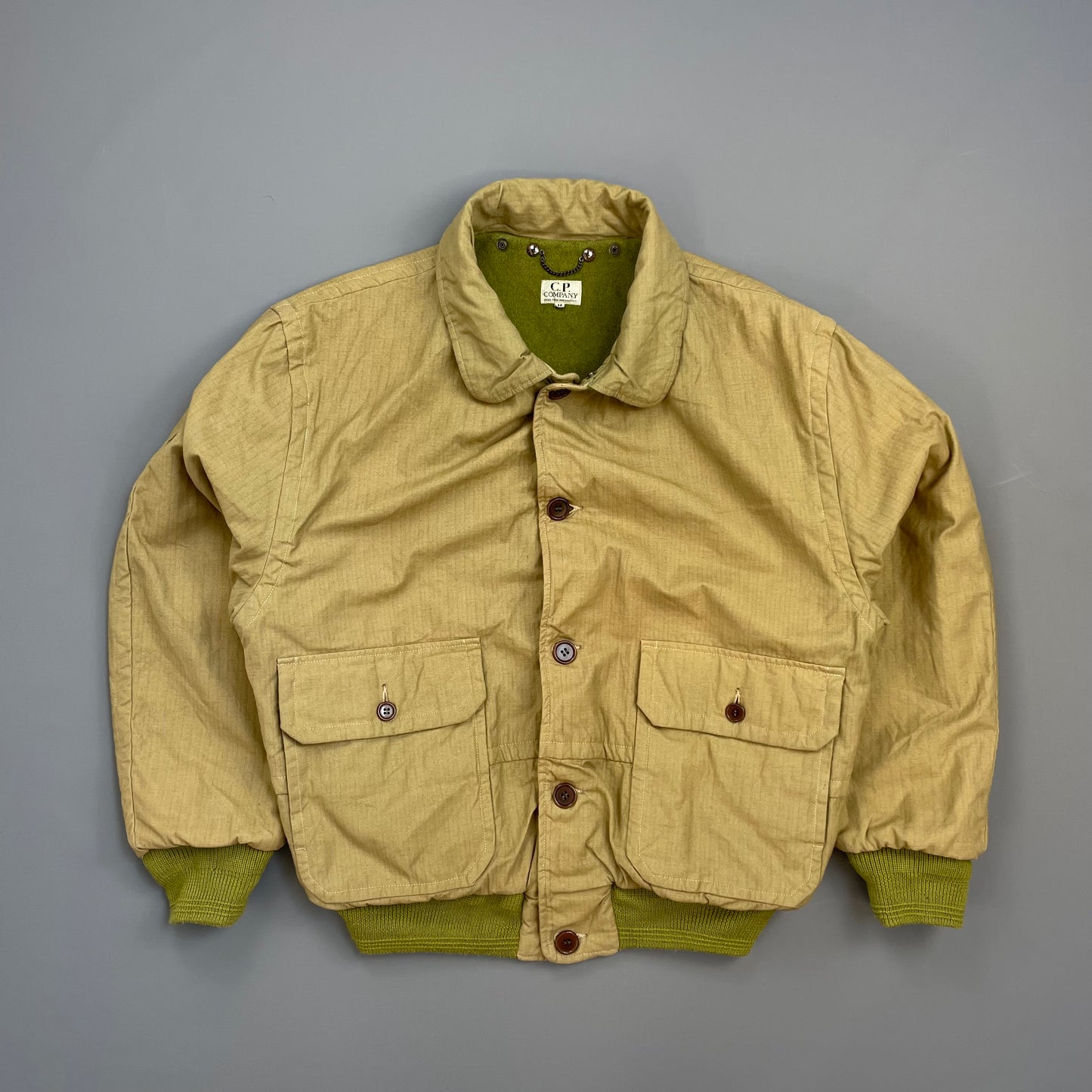 C.P. Company Brown 80s Ideas From Massimo Osti Japanese Release Fur Collar Herringbone Bomber Jacket