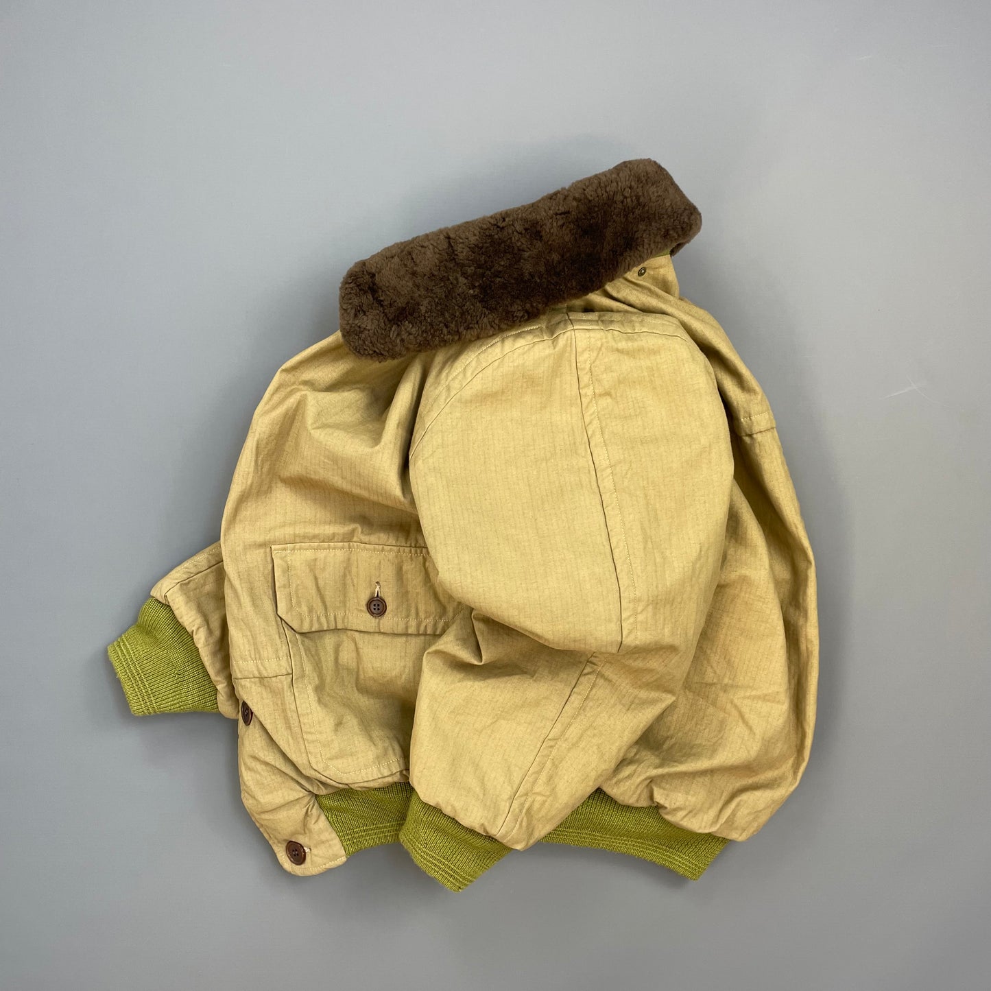 C.P. Company Brown 80s Ideas From Massimo Osti Japanese Release Fur Collar Herringbone Bomber Jacket