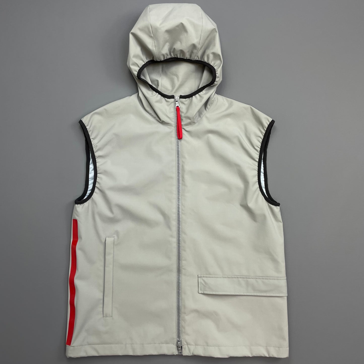 Prada Sport Grey SS00 Hooded Sailing Gilet Vest