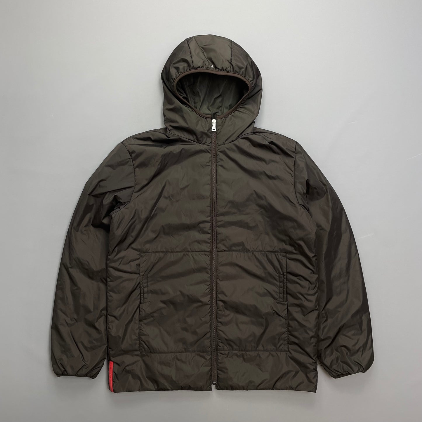 Prada Sport Cream & Brown 3-in-1 Waterproof Hooded Mac Liner Jacket