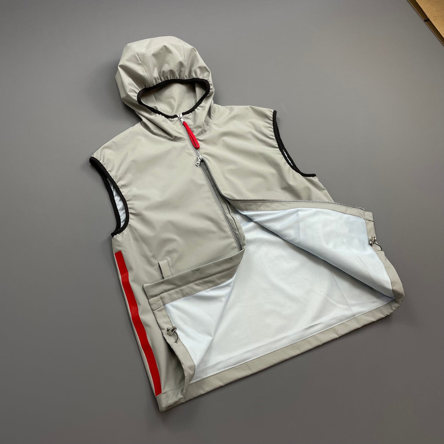 Prada Sport Grey SS00 Hooded Sailing Gilet Vest