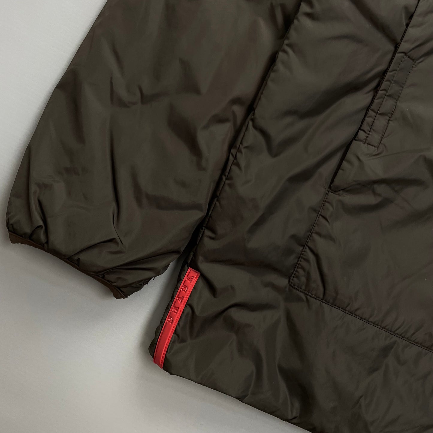 Prada Sport Cream & Brown 3-in-1 Waterproof Hooded Mac Liner Jacket