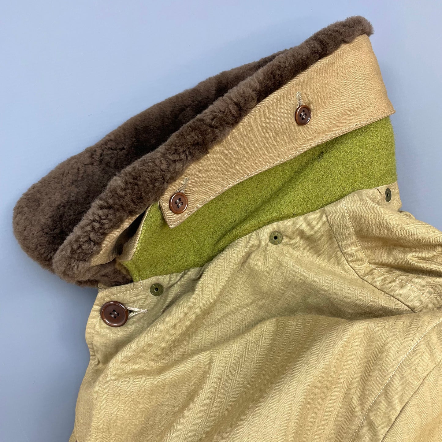 C.P. Company Brown 80s Ideas From Massimo Osti Japanese Release Fur Collar Herringbone Bomber Jacket