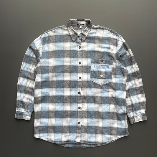 Emporio Armani Blue 80s Flannel Shirt
