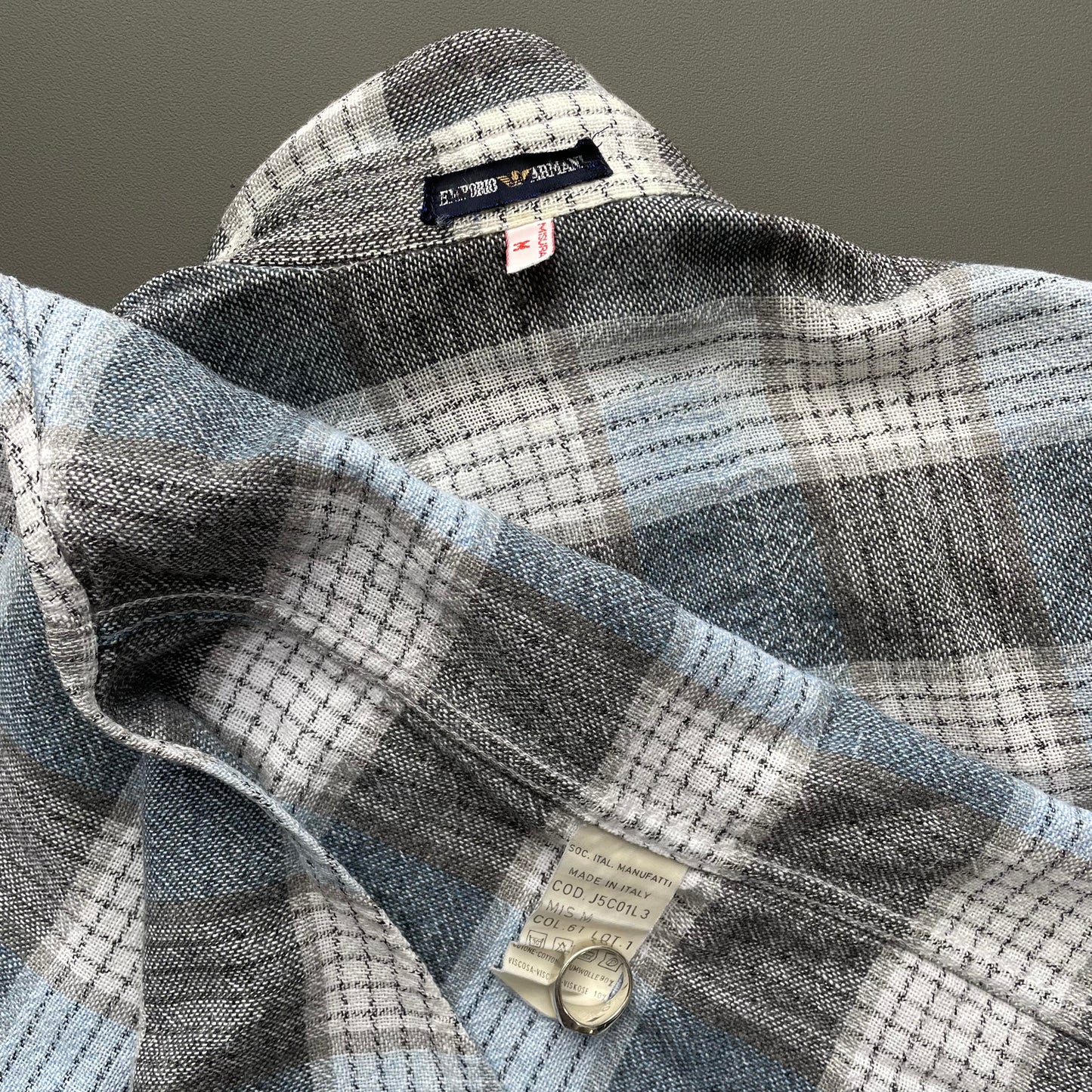 Emporio Armani Blue 80s Flannel Shirt