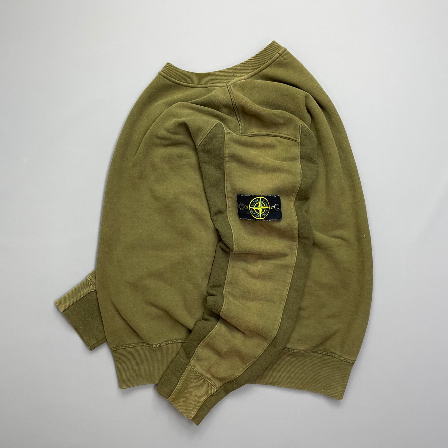 Stone Island Green Panelled Sleeve AW15 Sweatshirt