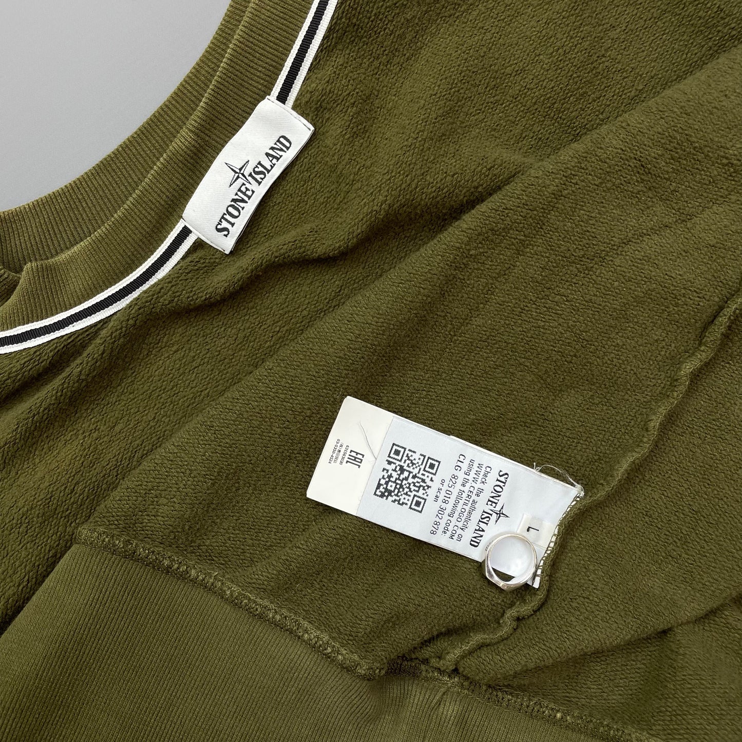 Stone Island Green Panelled Sleeve AW15 Sweatshirt