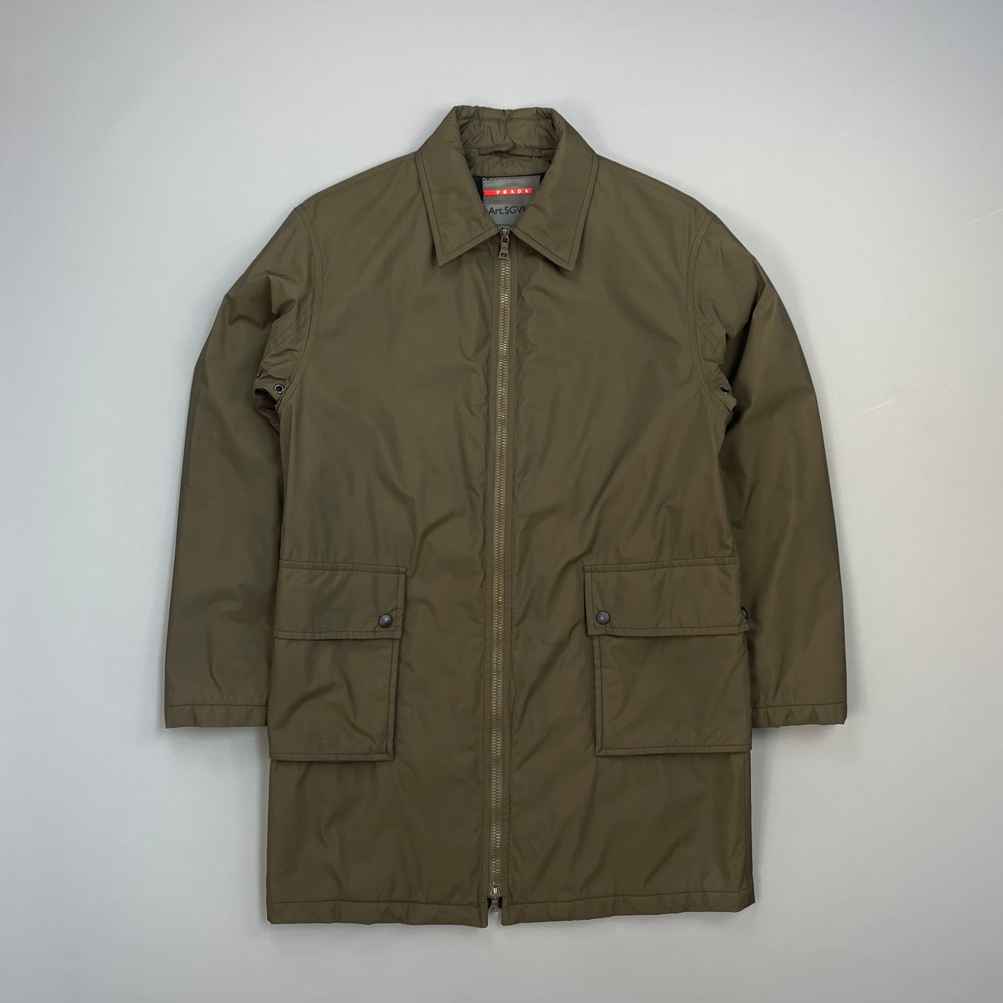 Prada Sport Brown 2006 Padded & Lined Nylon Trench Mac Jacket