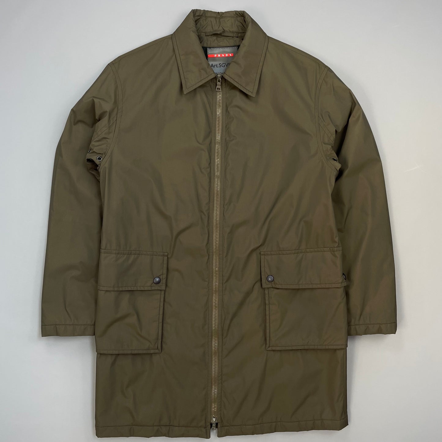 Prada Sport Brown 2006 Padded & Lined Nylon Trench Mac Jacket