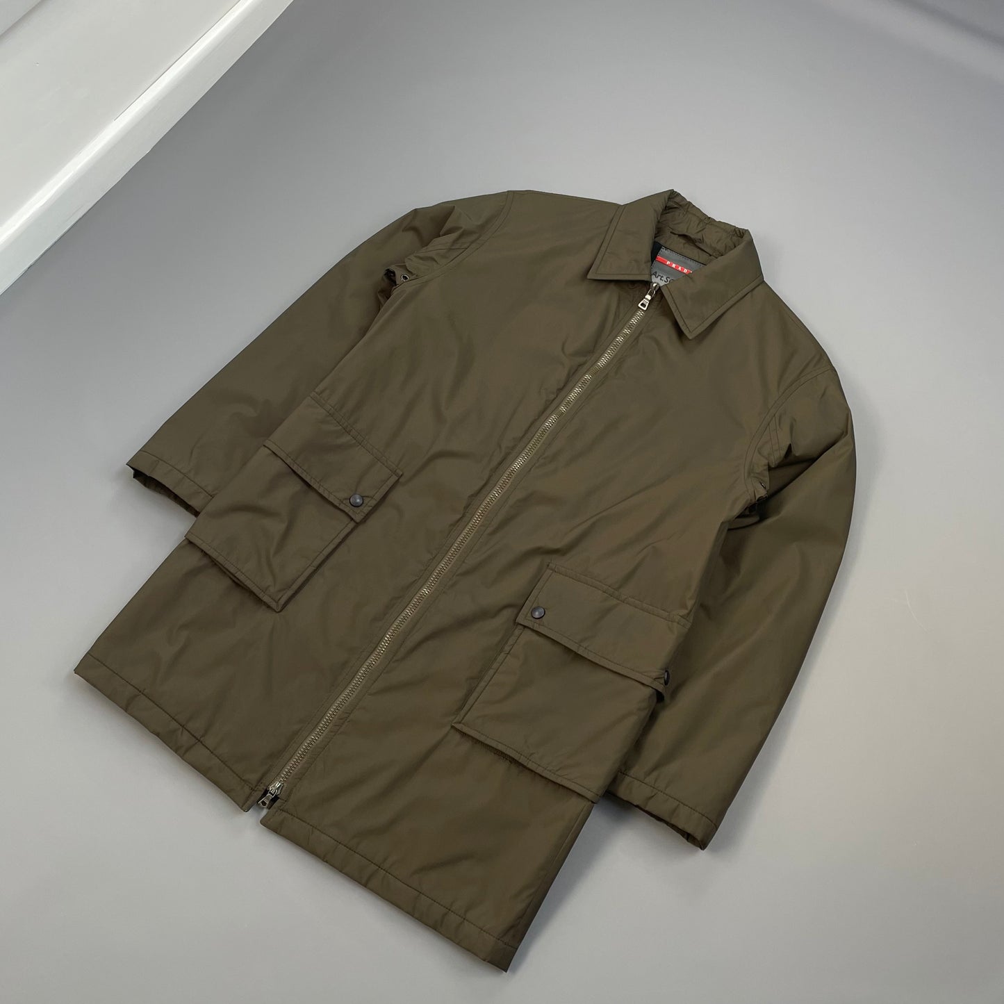 Prada Sport Brown 2006 Padded & Lined Nylon Trench Mac Jacket