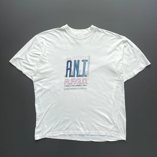 Armani Jeans Cream 90s Graphic Spellout T-Shirt