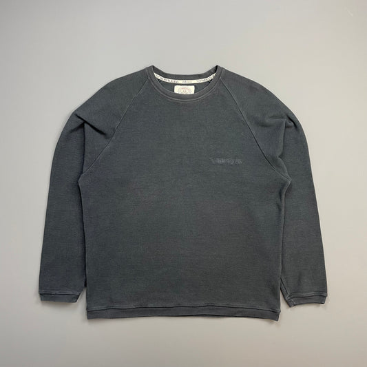 Armani Jeans Dark Grey 90s Waffle Crewneck Jumper